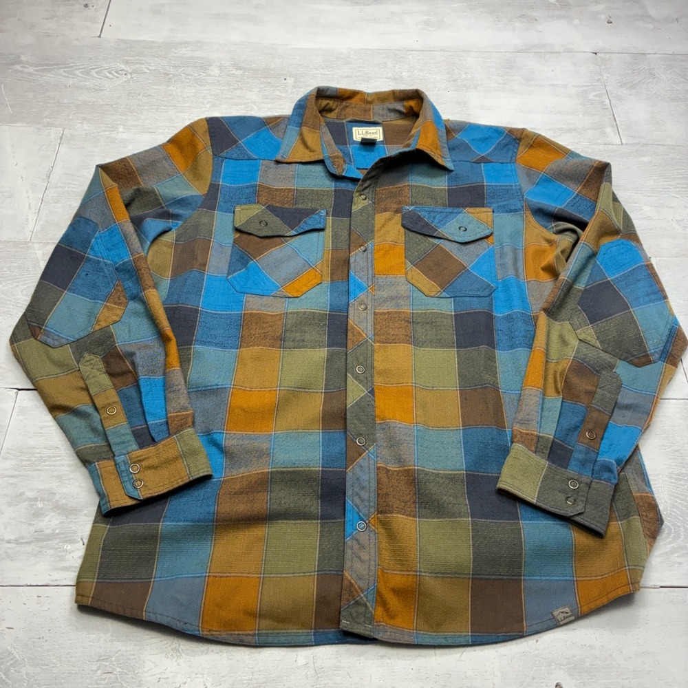 Men's Katahdin Performance Flannel ShirtWool Blend Blue Brown 298102